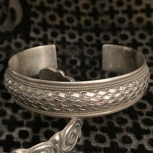 Gorgeous basket weave design sterling silver cuff bracelet!